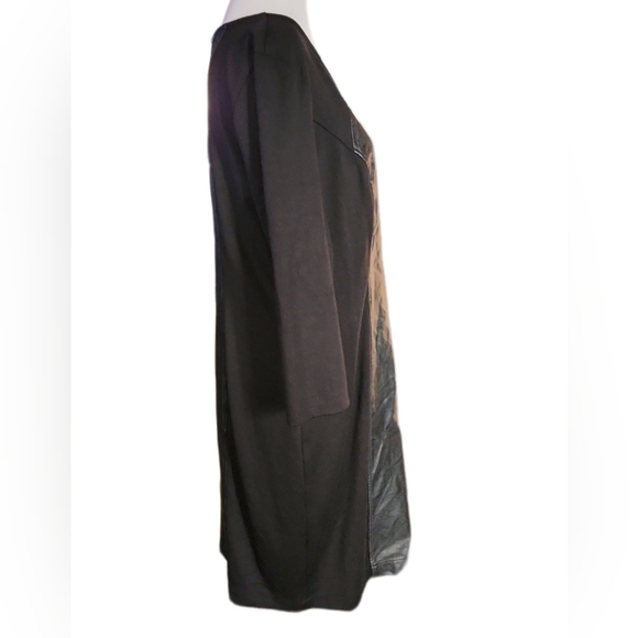 New York & Company Stretch Faux Leather Dress Black with back zipper Size: XL - Picture 2 of 7